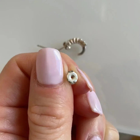 Genuine 925 Sterling Silver “C” Shaped Earrings - Picture 8 of 9